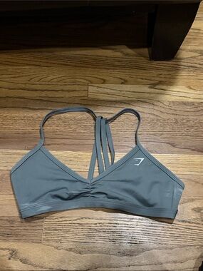 Gymshark Olive Green Strappy V-Neck Sports Bra